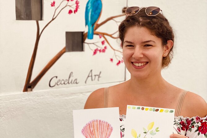 1 Hour Watercolor Workshop in Parikia Paros! - Beginners Can Actually Finish Something Here