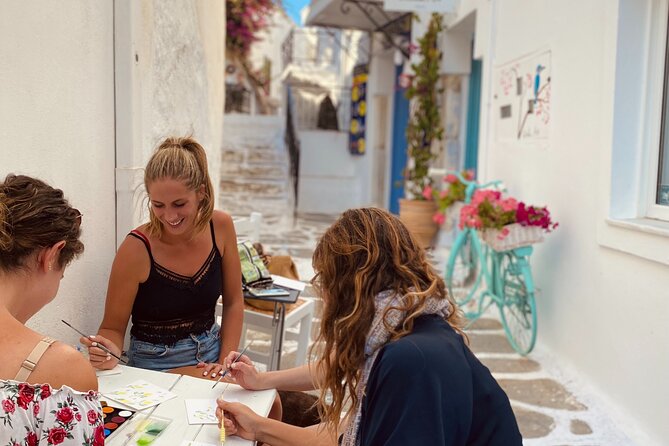 1 Hour Watercolor Workshop in Parikia Paros! - From Watercolor Basics to Two Greek Scenes in 75 Minutes