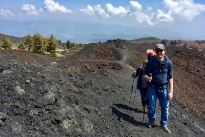 2002 Crater Excursion - Northern Etna - Piano Provenzana: coffee, water refill, and a calmer Etna start