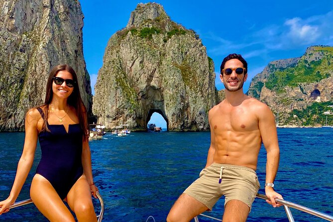 3-hour private boat tour of the island of Capri - Spiaggia Bagni di Tiberio: a Roman-era shoreline stop