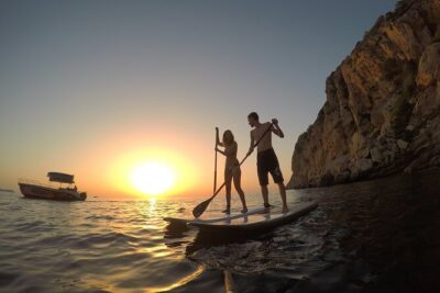 3 Hours by Boat with Paddle Surf Course, Snorkel and more - Paddling for about an hour along Ibiza’s west coast