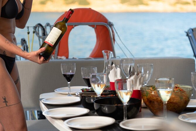 Ag. Nikolaos: Catamaran Trip with Sushi, Drinks, & Water Toys - Gentle Fishing That Doesn’t Feel Like Homework