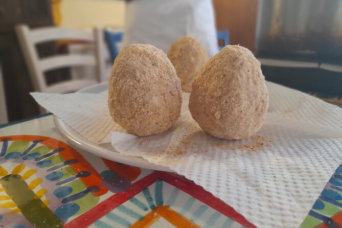 Arancino Making - 2 Hours to Learn how made Real Sicilian Arancino! - Final Frying and the Best Part: Fresh Arancini, Wine, and Treats