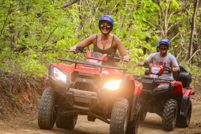 ATV and Zipline Combo Tour from Tamarindo or Conchal or Riu Hotel - The ATV portion: semi-automatic Honda, a practice run, and bumpy roads