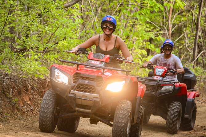ATV and Zipline Combo Tour from Tamarindo or Conchal or Riu Hotel - The ATV portion: semi-automatic Honda, a practice run, and bumpy roads
