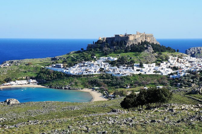 BEST OF LINDOS & RHODES - PRIVATE TOUR - SHORE EXCURSION - HALF DAY - 4 People - Lindos Views First: Beach Photos Before You Enter the Village