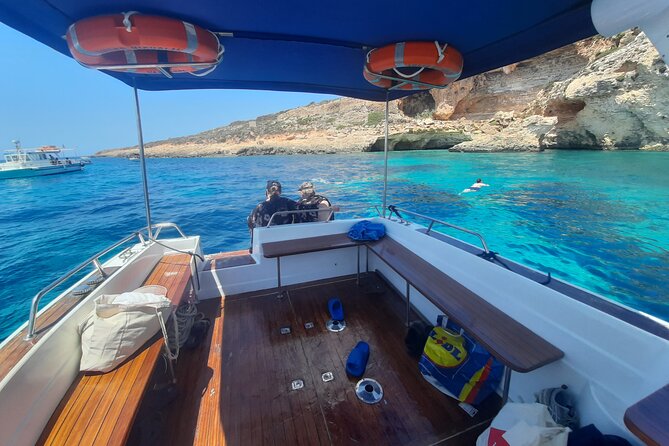 Boat Charters Blue lagoon, Crystal Lagoon, Comino, Malta 4hr trip - Saint Mary’s Battery and Santa Maria Bay: Two Swim Styles in One Stop Block