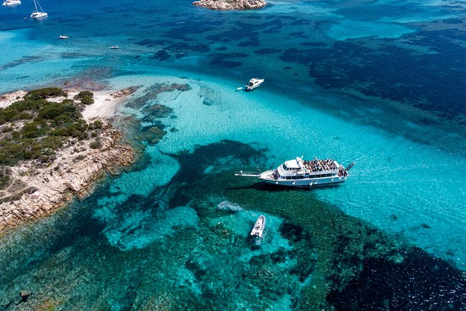 Boat trip La Maddalena Archipelago - Departure from Palau - Spaggia Rosa panoramic stop: pink pebbles from the water