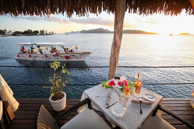 Bora Bora Sunset Cruise and Dinner at St James restaurant - Champagne, fruit, and the lagoon views you can actually use