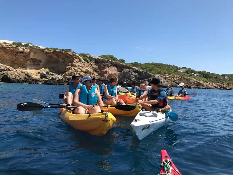 Cala Codolar: Guided Sea Kayaking and Snorkeling Tour - Morning vs sunset: fruit breaks or cava views