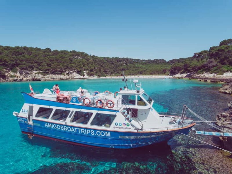 Cala'n Bosc: 3.5-Hour South Coast Sightseeing Boat Trip - Boat comfort reality check: 110-person benches and waterslides