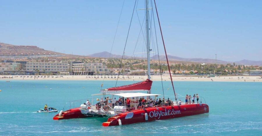 Caleta de Fuste: Catamaran Sailing Experience - The Obycat catamaran: space, shade, and getting your bearings
