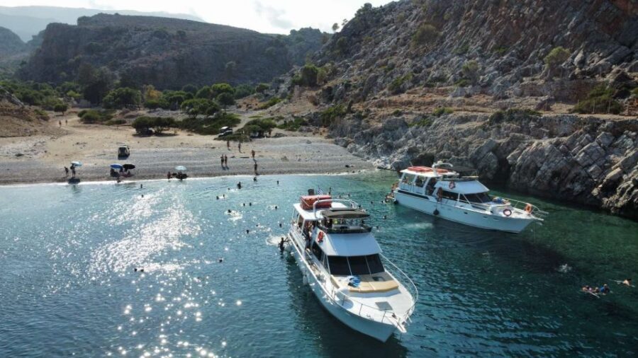 Chania: Menies Beach & Chironisia Bay Cruise with Snorkeling - Chironisia Bay: A Sea-Only Place With Caves to Explore
