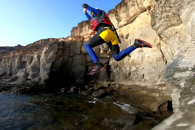 Coastering in Gran Canaria (Aquatic Route in the ocean cliffs) - The route along Mogan’s cliffs: walking, bridges, and that via ferrata feel