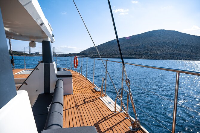 Comfort Max Catamaran Caldera Cruise with BBQ and Drinks - Stop 2: Red Beach area swim and the BBQ lunch anchor