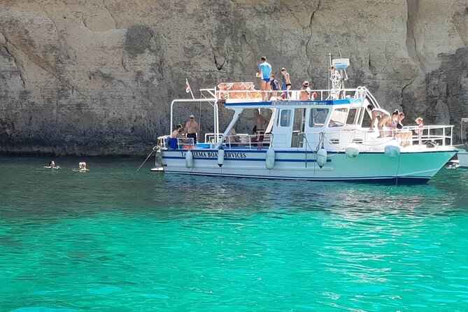 Comino Blue Lagoon and Gozo Private Boat Charter: Lucky Lady Boat - Stop 1 on Comino: Blue Lagoon swimming and snorkeling (about 2 hours)
