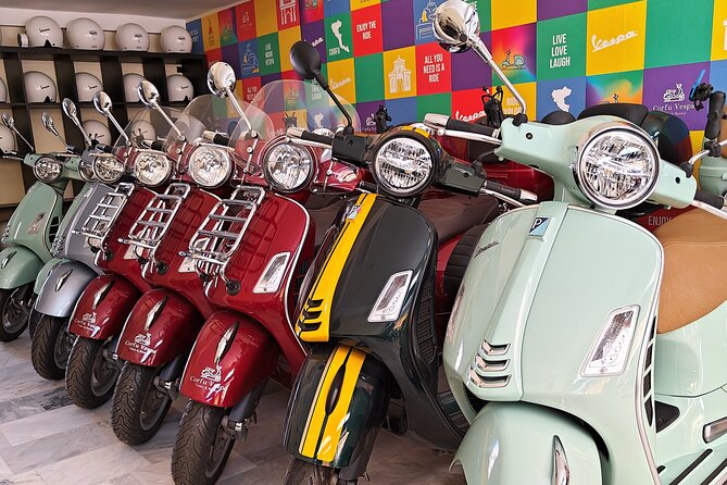 Corfu 300cc Vespa Scooter Rental - Picking Up the Vespa With Katerina and Nikolaos (and Getting Set Up Fast)