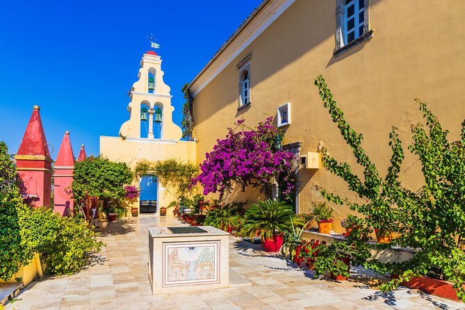 Corfu for Cruise Ships: 6 Hour Tour with Boat Ride or Beach Visit - Monastery of the Virgin Mary: hilltop history and big ocean views