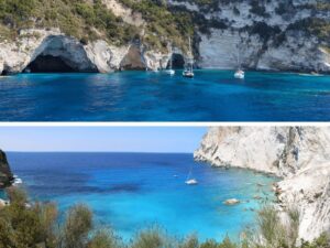 Corfu: Paxos Island Full-Day Cruise with Blue Caves - The Blue Caves stop: photos first, then quick water time
