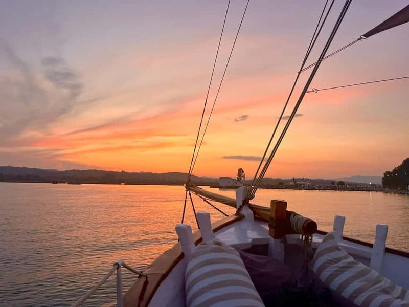 Corfu: Sunset Cruise on a Traditional Wooden Sailing Yacht - The 2-hour sunset route: fortress views, Garitsa Bay, and Mon Repos