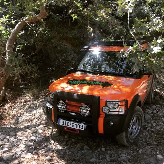 Crete: Richtis Waterfall Full-Day Tour with Olive Tasting - Hotel Pickup + the Orange Land Rover Discovery Ride