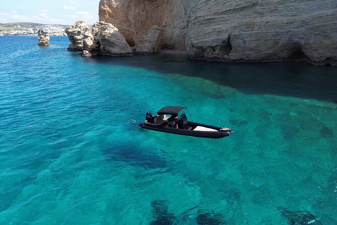 Discover Hidden Gems around Paros | Private Boat Tour - Camping Antiparos: a sandbar anchoring break for sips and chill time