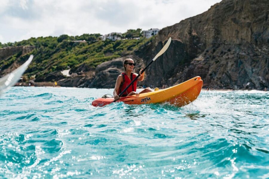 Es Figueral: Guided Kayaking and Snorkeling Tour - Pou des Lleó: turquoise water, a real break, and a picnic-style pause