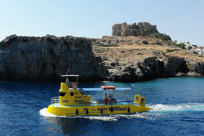 Explore Lindos Aboard the Hippo Submarine - Lindos Beach Slide-By: Quick Town Buzz Without the Crowd Time