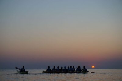 Faliraki: Sunrise Sea Kayaking Experience with Breakfast - Getting started at Kathara Beach (meeting point, base, and first paddle)