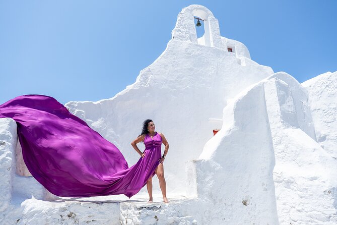Flying Dress Mykonos Photoshoot - Where you’ll shoot: Paraportiani, Little Venice, windmills, and water views