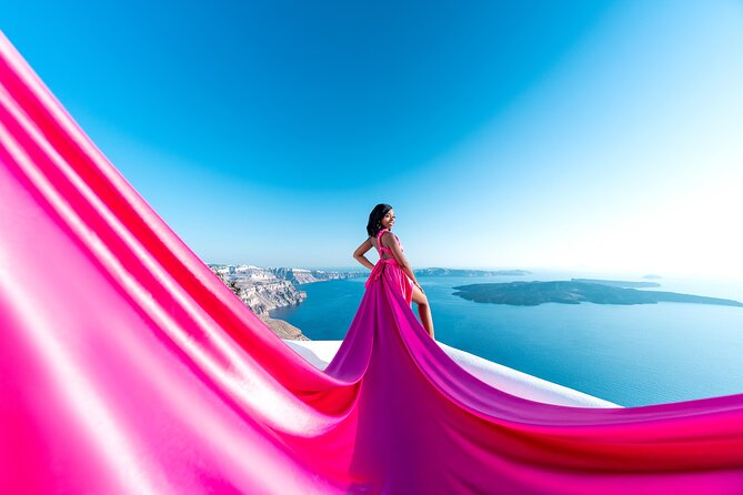 Flying Dress Photoshoot in Santorini by Flying Dress Photo © - One Hour in Imerovigli: What Happens During the Shoot
