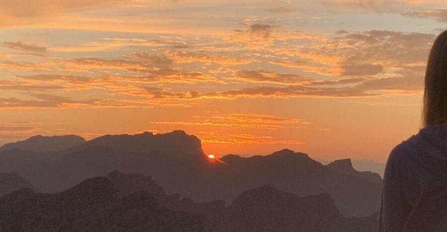 From Alcudia: Sunset Formentor Tour with Cava - Atalaya de Albercutx watchtower: the sunset payoff with stairs and big sky