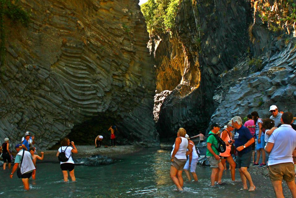 From Catania: Mt. Etna, Wine and Alcantara Tour - Alcantara Gorges: basalt columns, river pools, and freezing water