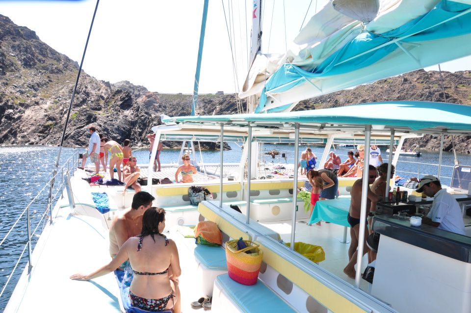 From Colònia de San Jordi : Catamaran Cruise to Es Trenc - Vibe check: music, group size, and space on the deck
