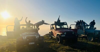 From Fira: Santorini Wrangler Jeep Convoy Tour & Villages - Fira pickup to Pyrgos viewpoints: the warm-up drive that sets the tone