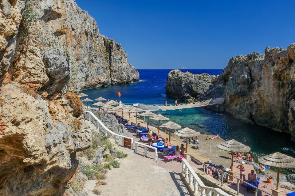 From Rethymno private full day tour to the south - Kourtaliotis springs: swim under waterfalls with the right prep