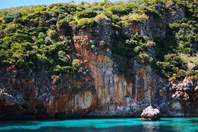 Full Day Private Boat Tour San Vito Lo Capo - Castellammare - Zingaro Nature Reserve at Cala del Leone: road-free coastline water