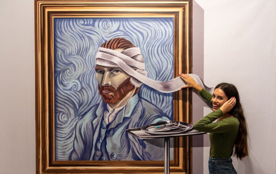 Funchal: 3D Fun Art Museum - The Michelangelo Creation of Adam Wine Moment