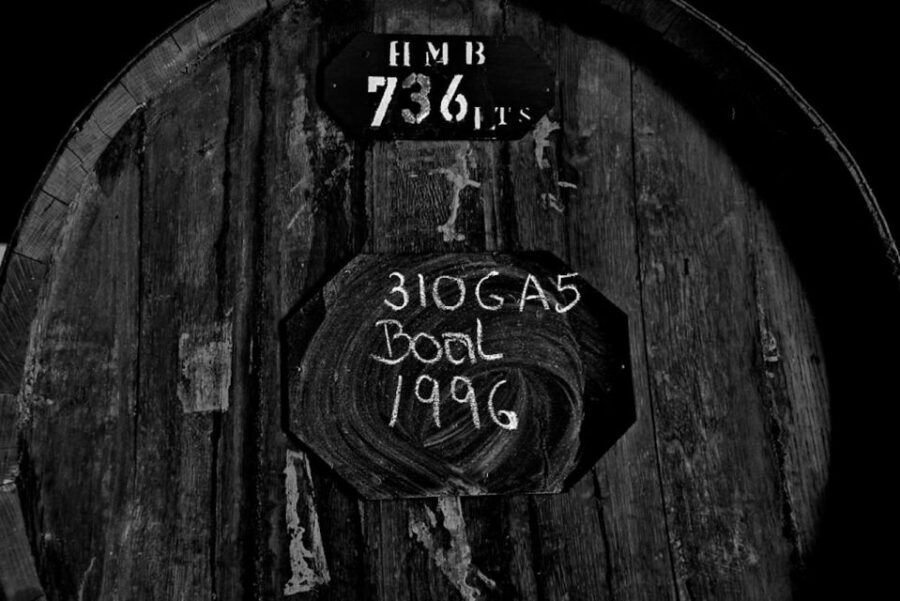 Funchal: H.M. Borges Winery Guided Tour with Wine Tasting - The tasting room: Max Römer art and a very Madeira-focused flight