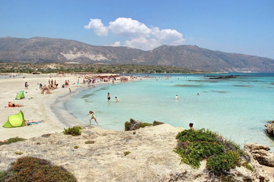Georgioupolis Area: Full-Day Bus Trip to Elafonisi Island - First Look at Elafonisi: Pink Sand, Clear Water, Island-By-Foot Feel