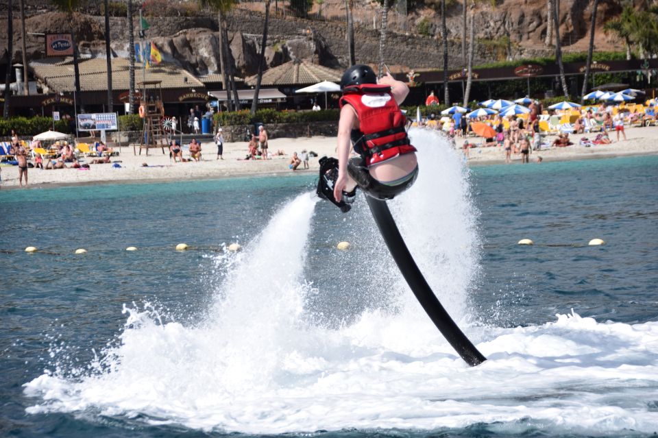 Gran Canaria: Flyboard Session at Anfi Beach - Safety Gear First: Helmet and Lifejacket Setup
