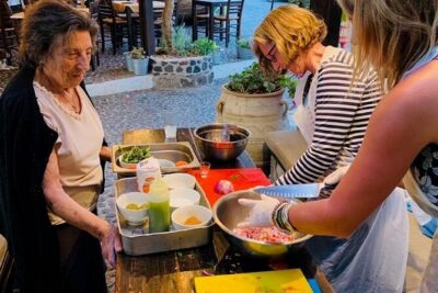 Greek Cuisine Cooking Class in Santorini with Recipes and Wine - The menu you’ll actually make: tzatziki, salad, tomato fritters, and pasticio