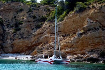 Half-Day Catamaran Trip in Menorca - The best part: anchoring in sea-only coves for swimming and snorkeling
