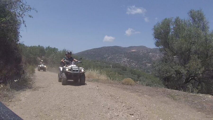 Hersonissos: ATV Quad Bike Safari in the Mountains of Crete - Downhill to Aposelemis and Sfentili: ending with dam-scale scenery