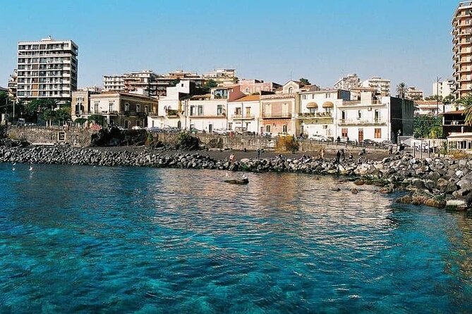 Hop on hop off Catania-Acicastello-Acitrezza panoramic bus - Stop 4: Grand Hotel Baia Verde and the coast perspective