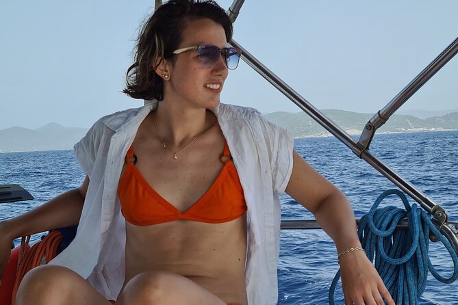 Ibiza & Formentera Private Deluxe Sailing: Full Day - South Ibiza coast time: Playa des Codolar’s cliffs and coves