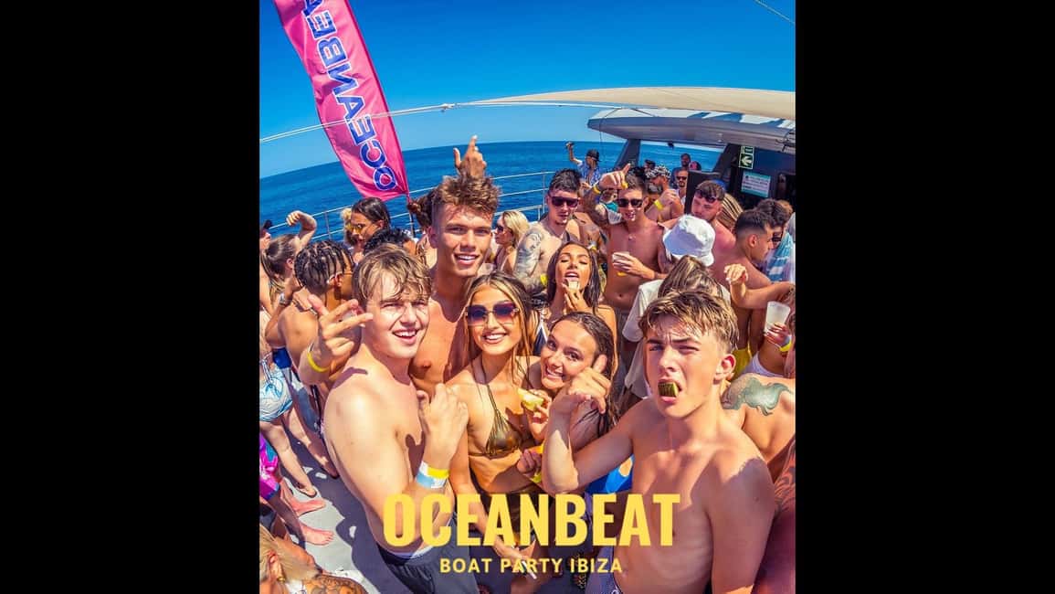 Ibiza: Ocean Club Boat Party with Premium Drinks, Food, & DJ - The Swim Stop in the Mediterranean: Flips, Floating, and SPF 60