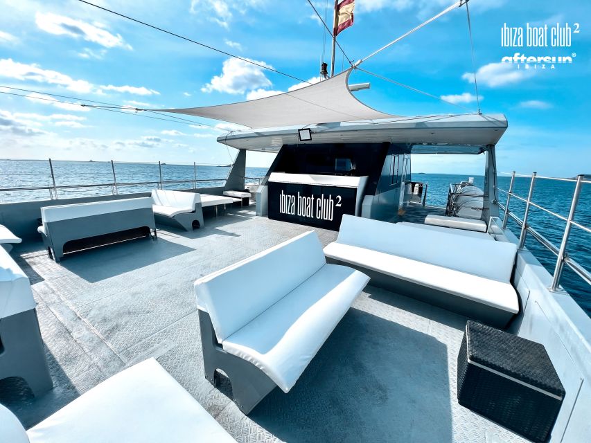 Ibiza: Sunset Boat Party at Ibiza Boat Club with Open Bar - VIP Sun Beds on a Big Catamaran: How to Actually Use Them