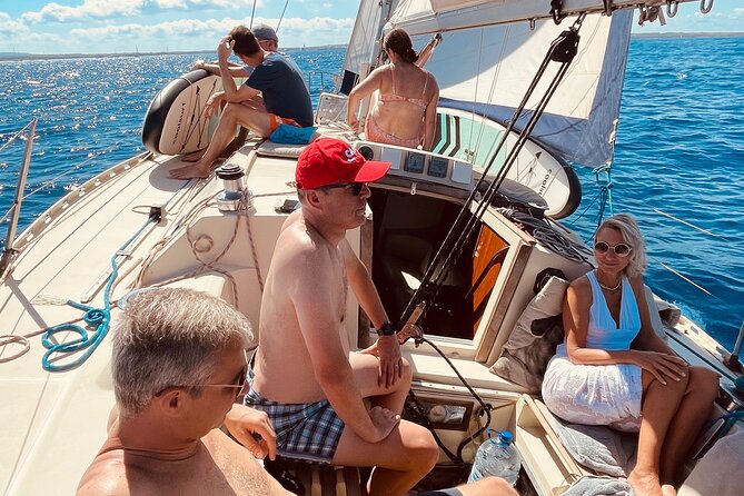 Ibiza to Formentera & Espalmador Sailing with a Small Group - Stop 5: sailing back to Cala Jondal—relax time and sea-air recovery