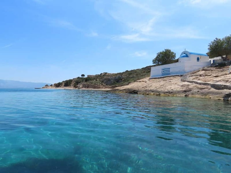 Kos: 3-Island Cruise with Greek BBQ Lunch and Swimming - Platy Island swimming break: clear water, rock jumping, and where to sit